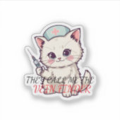Funny Nurse Cat The Vein Finder Personalized シール (正面)