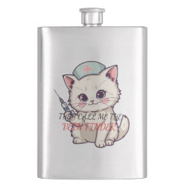 Funny Nurse Cat The Vein Finder Personalized フラスク