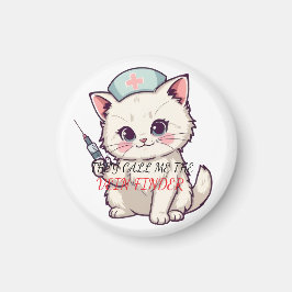 Funny Nurse Cat The Vein Finder Personalized マグネット