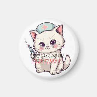 Funny Nurse Cat The Vein Finder Personalized マグネット