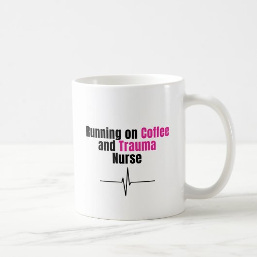 Funny Nurse Coffee Mug – Running on Coffee Nurse コーヒーマグカップ (右)