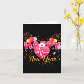 Funny Nurse Crew Heartbeat New Years Eve Party 202 カード (黄色い花)