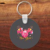 Funny Nurse Crew Heartbeat New Years Eve Party 202 キーホルダー (正面)