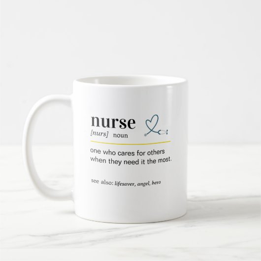 Funny Nurse Definition Gift コーヒーマグカップ (左)