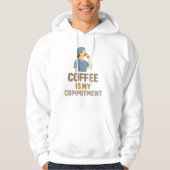 Funny Nurse Hoodie – Coffee Is My Commitment  パーカ (正面)