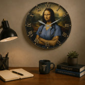 Funny Nurse Mona Lisa ラージ壁時計