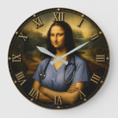 Funny Nurse Mona Lisa ラージ壁時計 (正面)