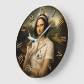 Funny Nurse Mona Lisa ラージ壁時計 (傾斜)