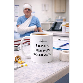 Funny Nurse Mug “High Pain Tolerance” Custom Name コーヒーマグカップ