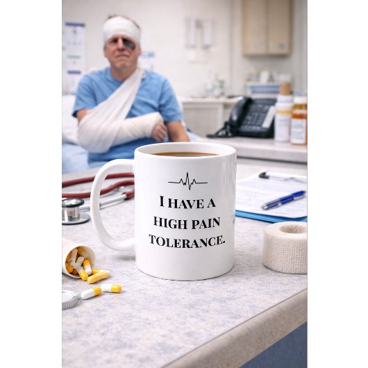 Funny Nurse Mug “High Pain Tolerance” Custom Name コーヒーマグカップ