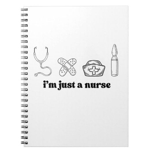Funny Nurse Quote Minimal Medical Notebook ノートブック (正面)