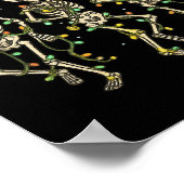 Funny Nurse Skeleton Christmas Light Dance Stethos ポスター (角)