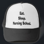 Funny Nursing Student Gifts キャップ<br><div class="desc">Funny Nursing Student T-shirts,  mugs,  hats,  tote bags,  iPhone cases,  iPad cases and more.  "Eat. Sleep. Nursing School".</div>