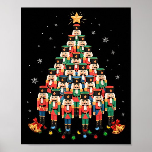Funny Nutcracker Christmas Tree Xmas Men Women Kid ポスター (正面)