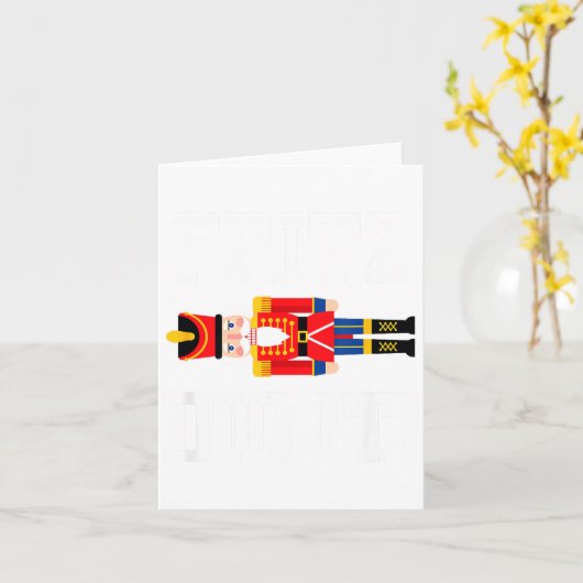 Funny Nutcracker Fritz Did It Clara Christmas Ball カード (黄色い花)