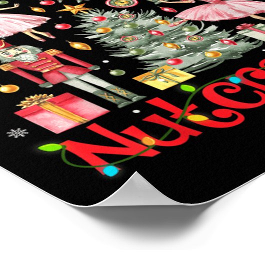 Funny Nutcracker Squad Christmas Tree 2024 Men Wom ポスター (角)