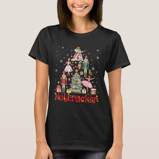 Funny Nutcracker Squad Christmas Tree 2024 Men Wom Tシャツ (正面)