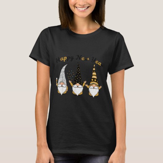 Funny Nye Gnome Shirts For Women, Happy New Year 2 Tシャツ (正面)