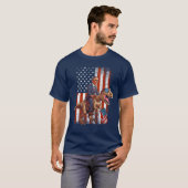 Funny Obama Riding TRex Patriotic and Sarcastic US Tシャツ (正面フル)