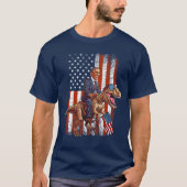 Funny Obama Riding TRex Patriotic and Sarcastic US Tシャツ (正面)