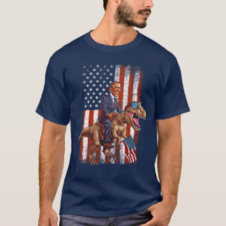 Funny Obama Riding TRex Patriotic and Sarcastic US Tシャツ