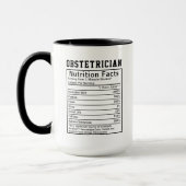 Funny Obstetrician Nutrition Facts Gift Doctors マグカップ (左)