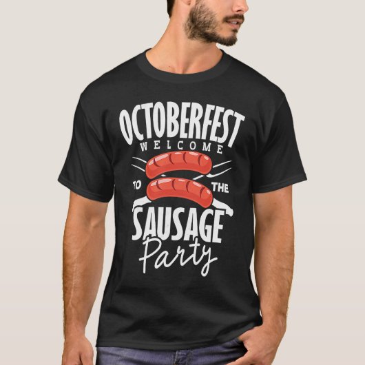 Funny Octoberfest  Sausage German Tees Men Women Tシャツ (正面)