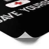 Funny Off Duty Camp Nurse Save Yourself First Aide ポスター (角)