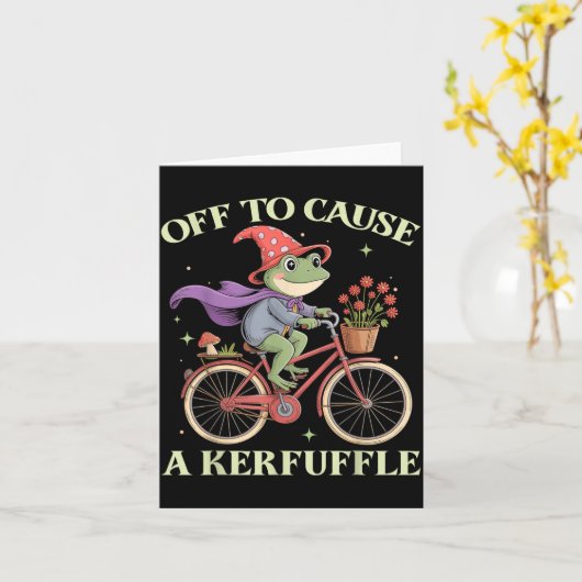 Funny Off To Cause A Kerfuffle Whimsical Wizard Fr カード (黄色い花)