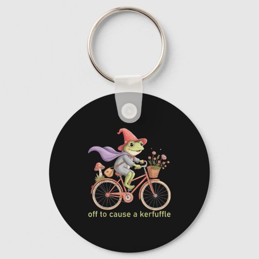 Funny Off To Cause A Kerfuffle Whimsical Wizard Fr キーホルダー (正面)