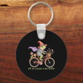Funny Off To Cause A Kerfuffle Whimsical Wizard Fr キーホルダー (正面)
