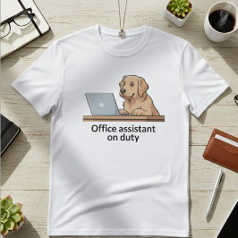 Funny Office Dog Assistant Cartoon Tシャツ