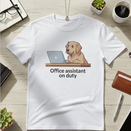 Funny Office Dog Assistant Cartoon Tシャツ