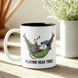 funny office humour oppossum  ツートーンマグカップ