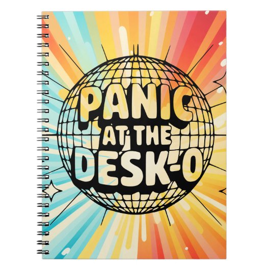 Funny Office Notebook-Panic at the Desk Disco Ball ノートブック (正面)