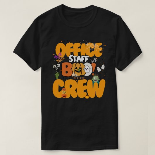 Funny Office Staff Boo! Crew Halloween Party Tシャツ (デザイン正面)
