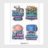 Funny Office Survival Sticker Sheet Pack シール (シート)
