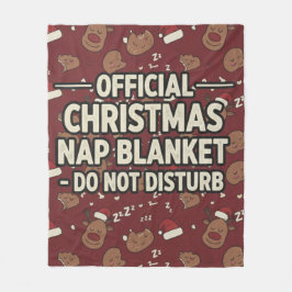 Funny Official Christmas Nap Do Not Disturb フリースブランケット