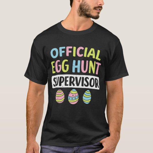 Funny Official Egg Hunt Supervisor Retro Easter Tシャツ (正面)