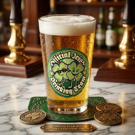 Funny Official Irish Drinking Team St Paddy Glass タンブラーグラス