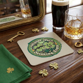 Funny Official Irish Drinking Team Vintage 90s スクエアペーパーコースター
