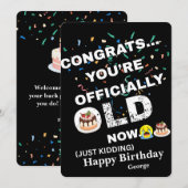 Funny Officially Old Birthday - Bold Meme Style シーズンカード (正面/裏面)