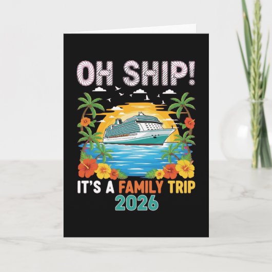 Funny Oh Ship Cruise 2026 Family Vacation Matching カード (正面)