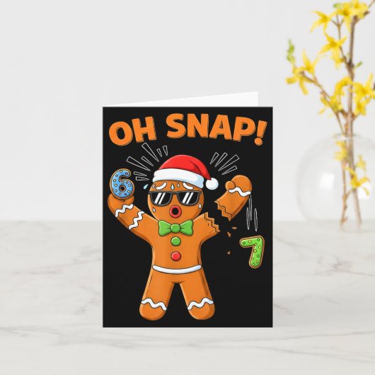 Funny Oh Snap 67 Six Seven Meme Gingerbread Men Wo カード (黄色い花)