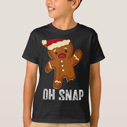 Funny Oh Snap Gingerbread Man Christmas Cookie Xma Tシャツ (正面)