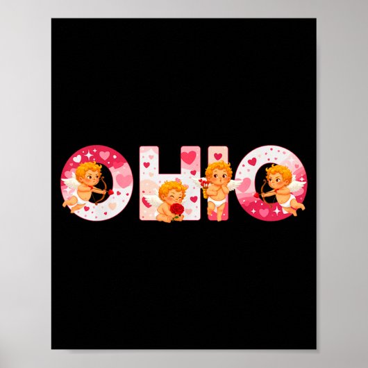 Funny Ohio Cud Midwestern Party O-h-i-o In Valenti ポスター (正面)