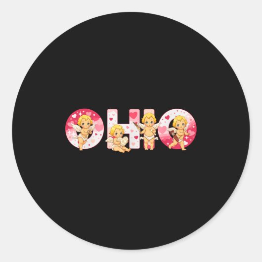 Funny Ohio Cud Midwestern Party O-h-i-o In Valenti ラウンドシール (正面)