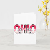 Funny Ohio Deer Midwestern Party O-h-i-o In Valent カード (黄色い花)