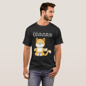 Funny Ohmmm Yoga Cat Zen Meditation Relaxation Fit Tシャツ (正面フル)