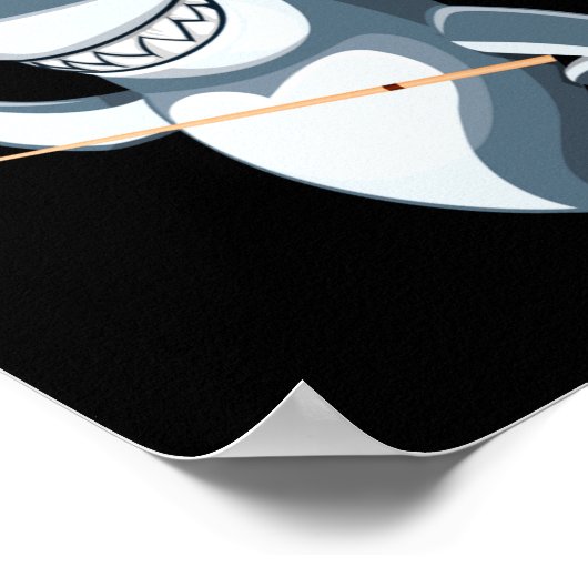 Funny Ol Shark Ol Players Billiard  ポスター (角)